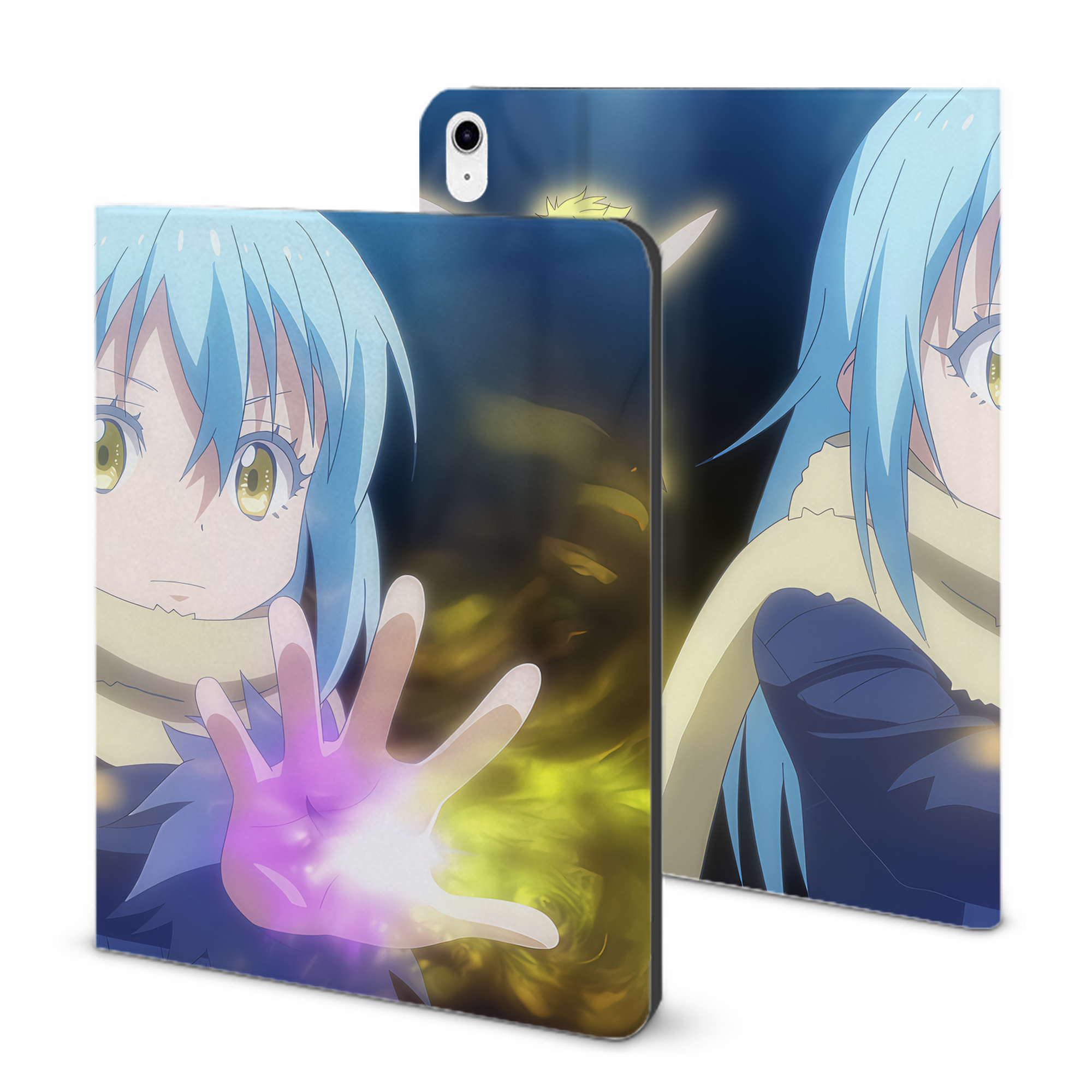 （画像用） 転スラ Regarding Reincarnated to Slime IPad ケース ブック型 PUレザー TPU 耐衝撃 軽量 薄型 ペン収納なし 全面保護 IPad 各モデル対応